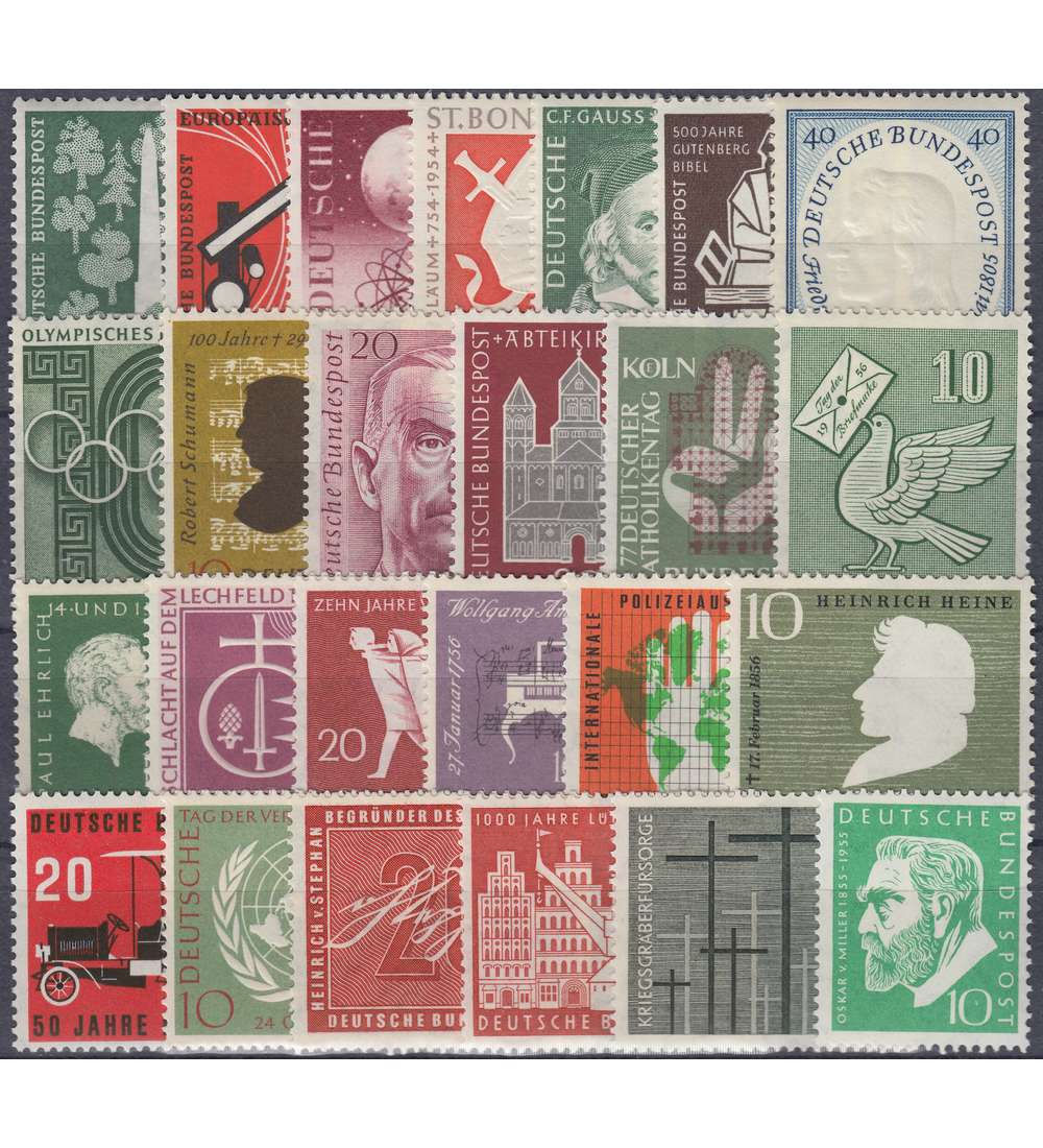 BRD Bund 25 Sondereinzelmarken aus 1954-1956 postfrisch **