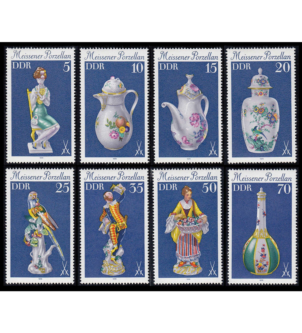 DDR postfrisch ** mit Nr. 2464-71 Meissener Porzellan