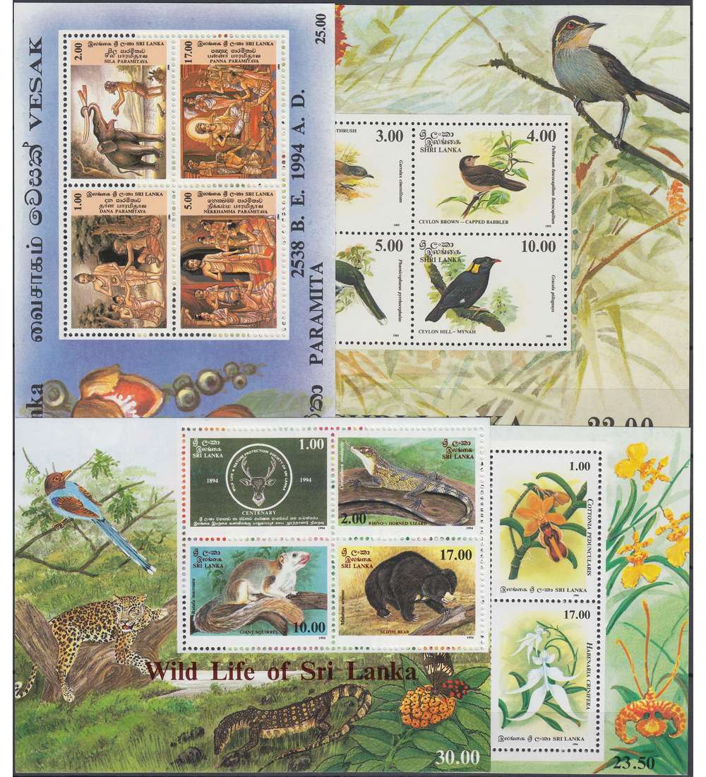 Sri Lanka 4 postfrische Blocks