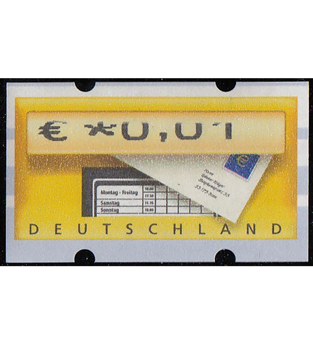 BRD Bund ATM Nr. 5 postfrisch ** Abart -oberer Aufdruck fehlt