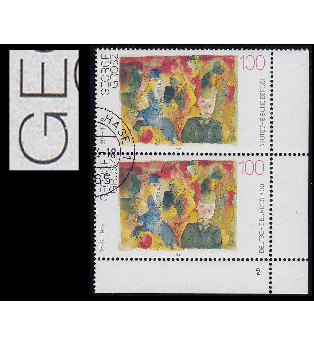 BRD Bund Nr. 1656 f20 gestempelt Plattenfehler