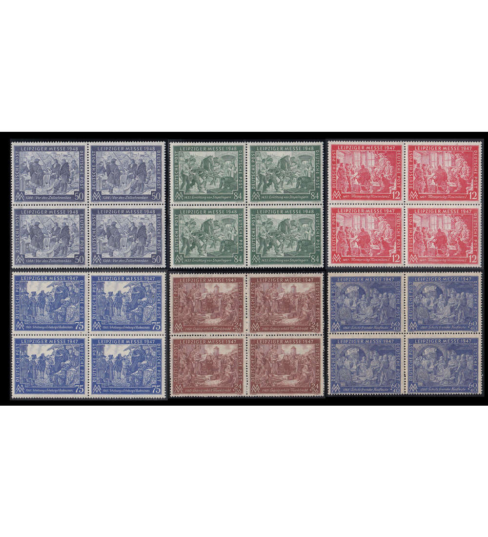 Alliierte Besetzung Nr. 941-942, 965-966+967-968 postfrisch ** je als Viererblock Messe