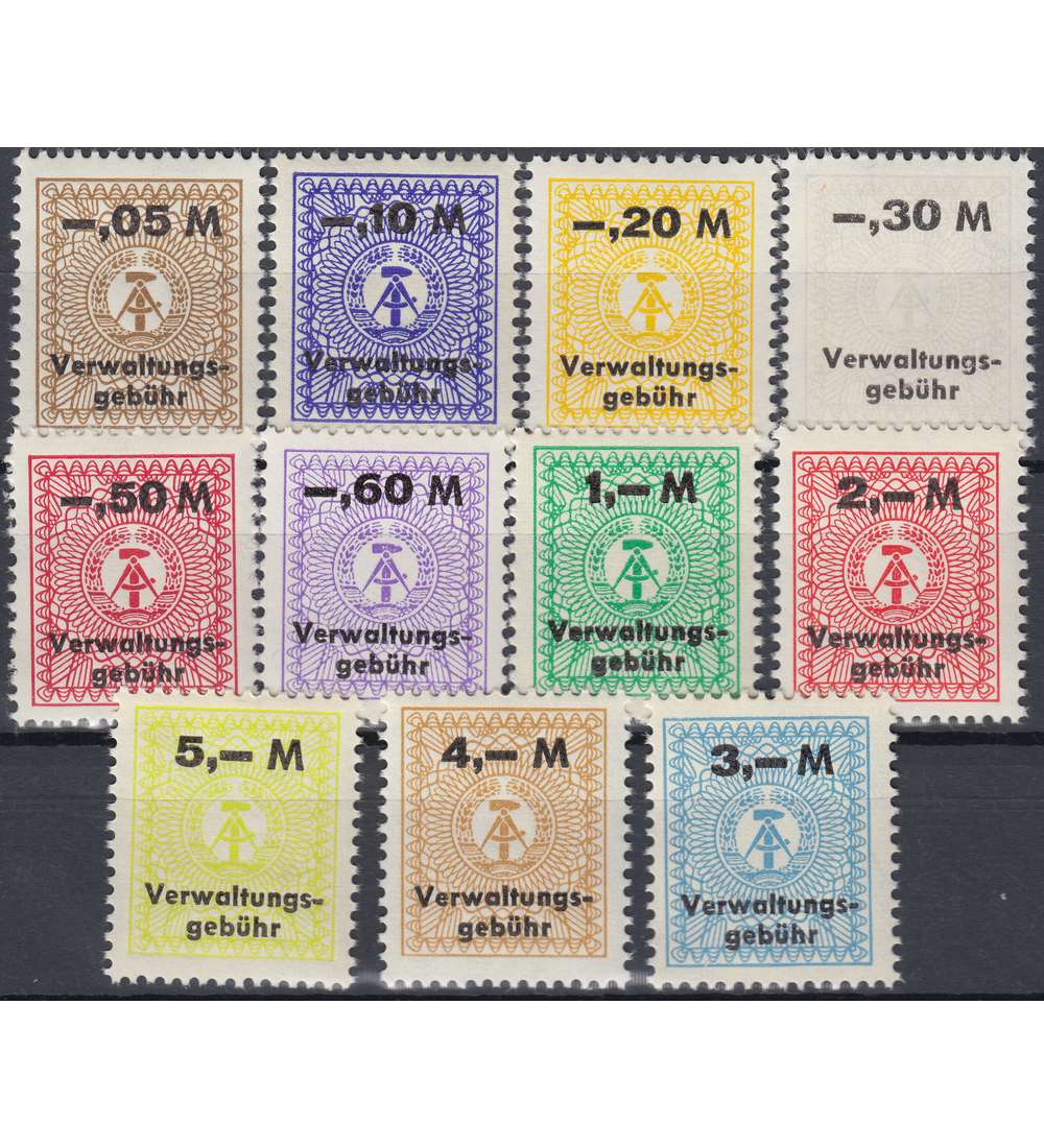 DDR 11 Verwaltungsmarken postfrisch ** 0,05-5 Mark