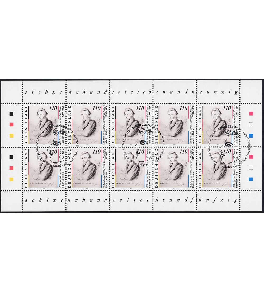 BRD Bund Nr. 1962 gestempelt Kleinbogen II ohne Rune ESST Berlin Heine 1997
