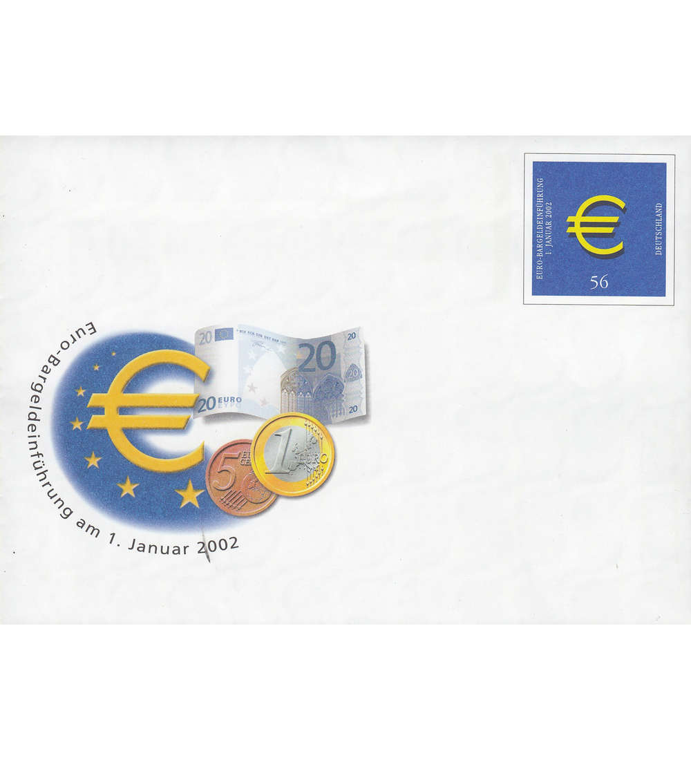 BRD Bund Ganzsachenumschlag mit Nr. 2236 eingedruckt Einfhrung des Euro