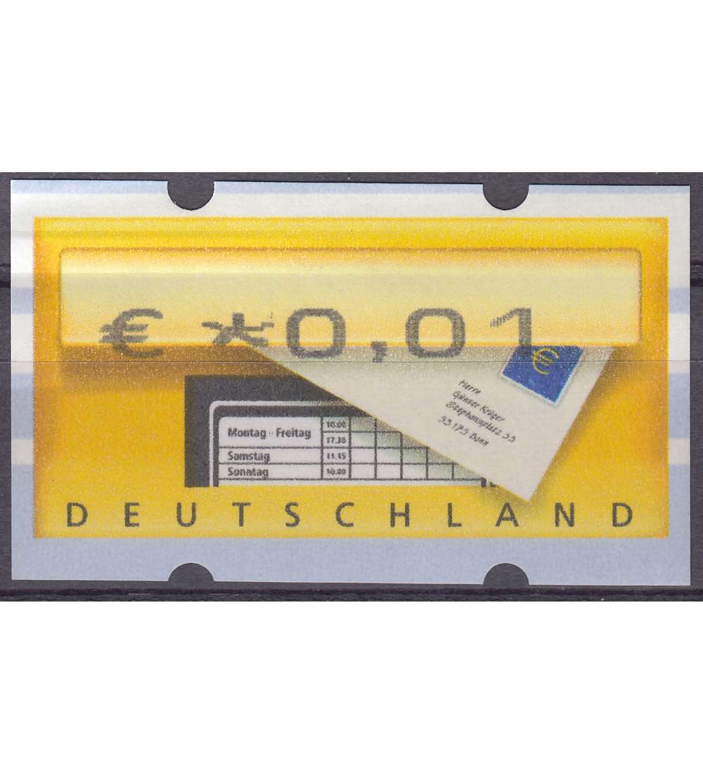 BRD Bund ATM Nr. 5 postfrisch ** Abart: nach unten verschobene Eindrucke