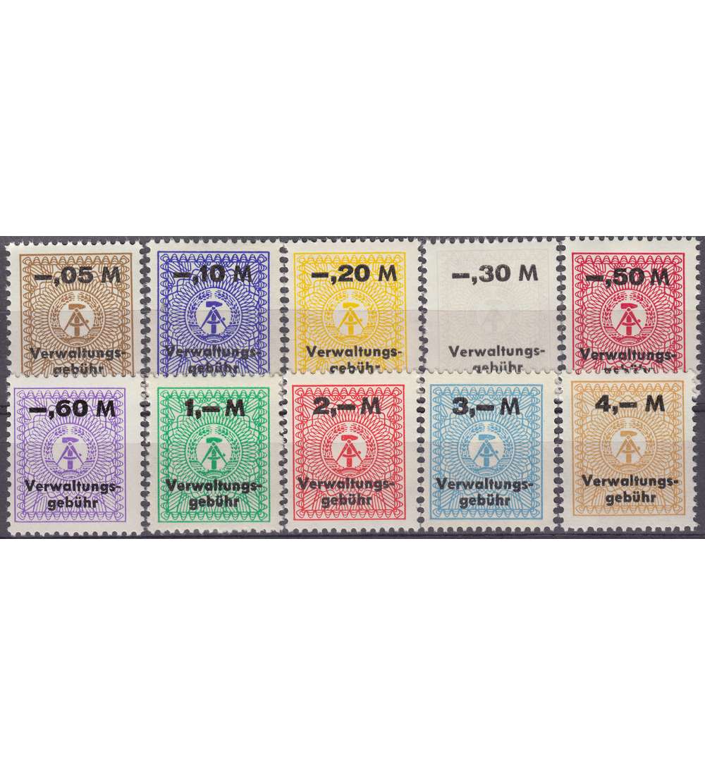 DDR 10 Gebhrenmarken postfrisch **