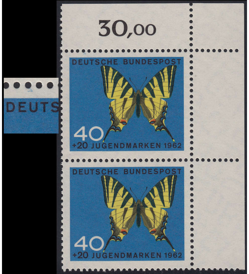 BRD Bund Nr. 379 II postfrisch ** Plattenfehler