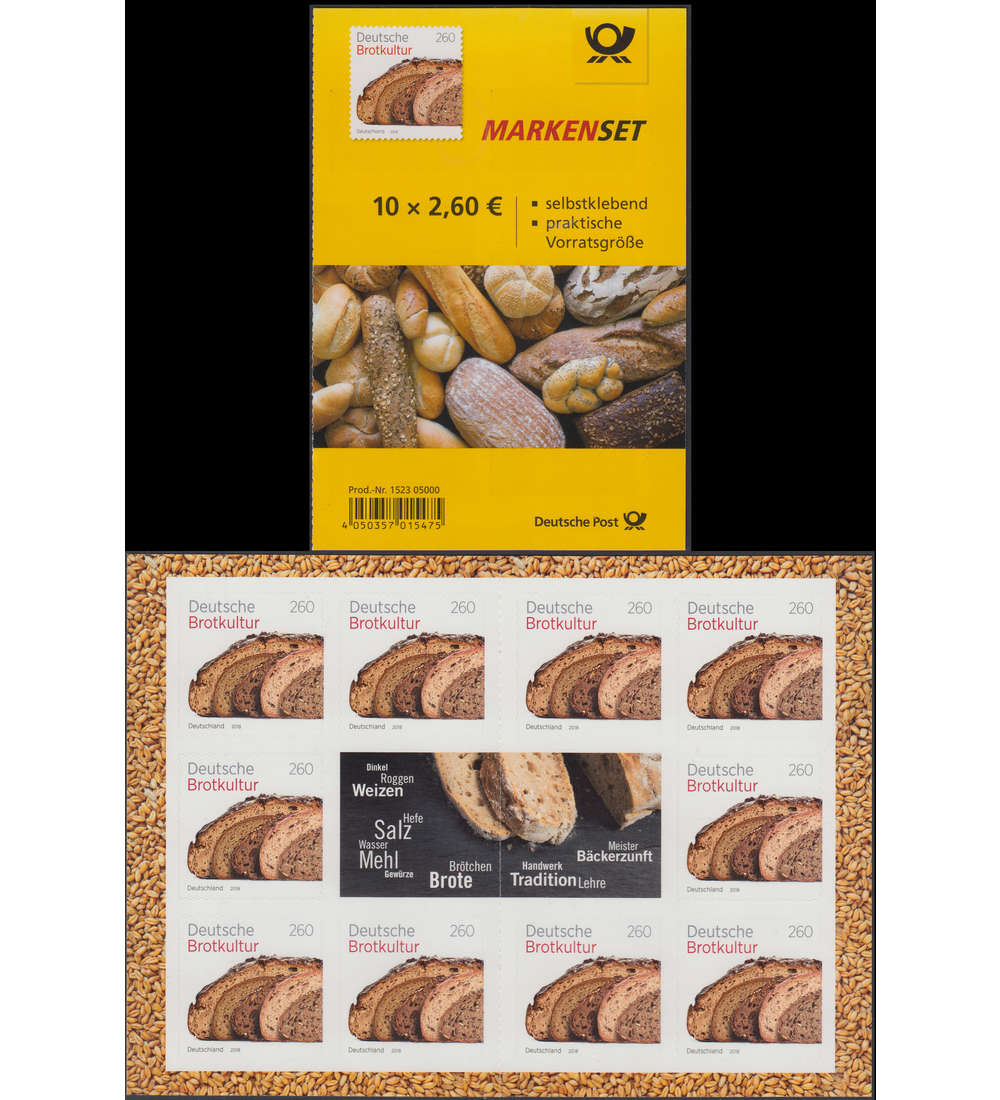 BRD Bund Markenheft Nr. 110 Deutsche Brotkultur 2018 postfrisch **