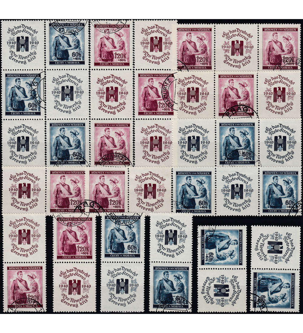 Bhmen und Mhren gestempelt W Zd 1 - W Zd 8, S Zd 1 - S Zd 8 Rotes Kreuz 1940