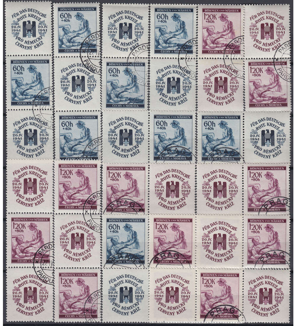 Bhmen und Mhren gestempelt W Zd9-16, S Zd9-16 Rotes Kreuz 1941