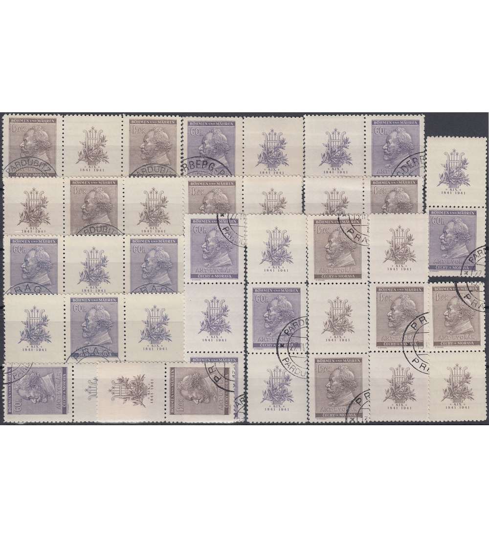 Bhmen und Mhren gestempelt WZd17-24, SZd17-24 Dvorak