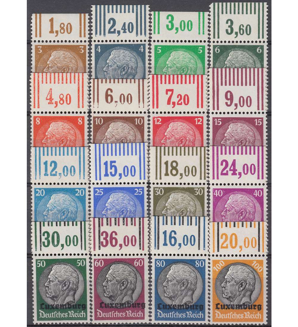 Deutsche  Besetzung Luxemburg  Nr. 1-16 postfrisch ** Oberrandsatz