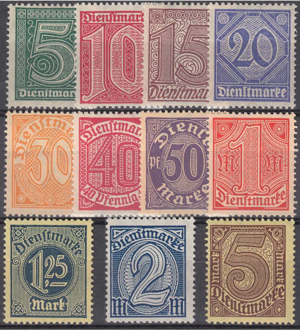 Deutsches Reich Dienstmarken Nr. 23-33 postfrisch **