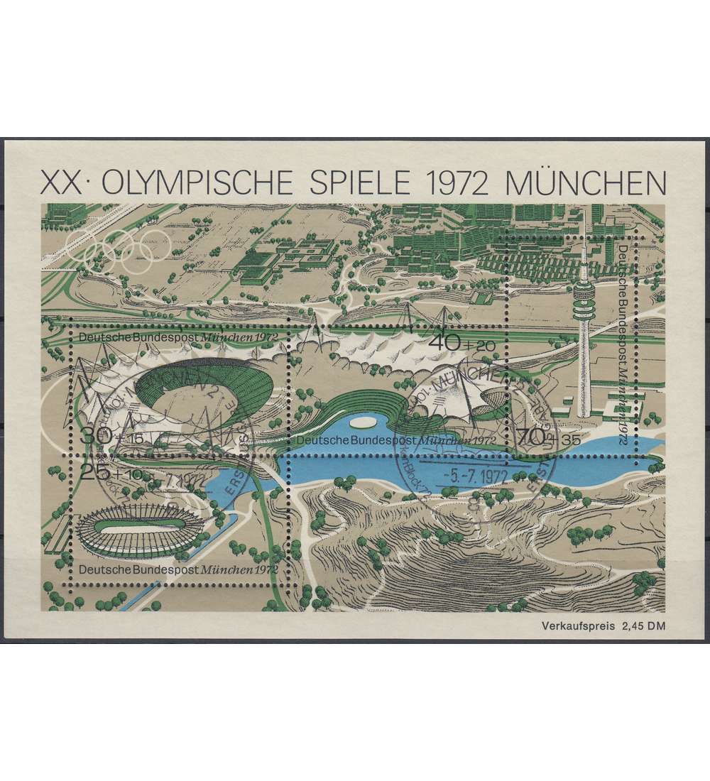 BRD Block 7 I gestempelt Plattenfehler