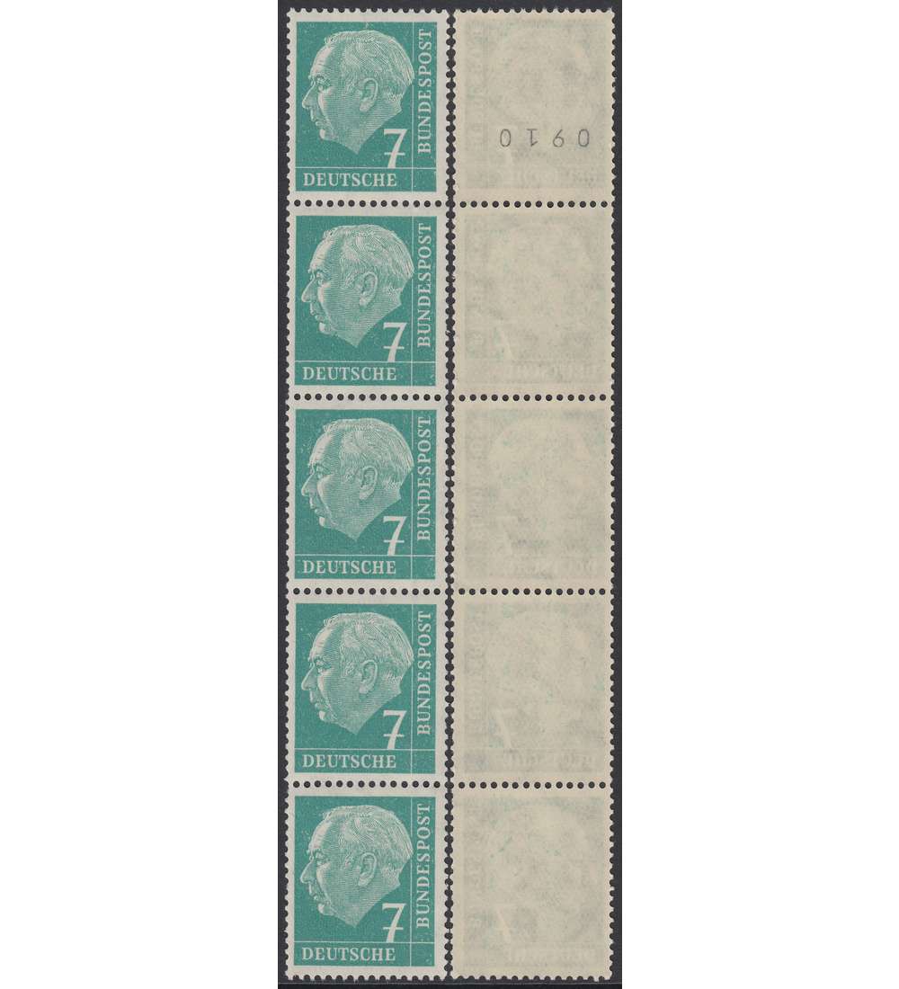 BRD Bund Nr. 181 postfrisch ** 5er-Rollenstreifen