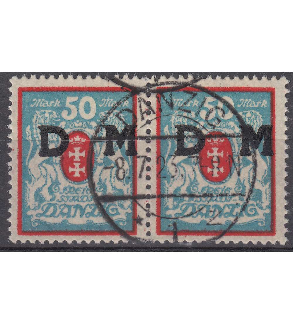 Danzig Dienst Nr. 33 X gestempelt als Paar