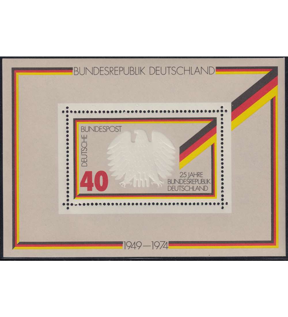 BRD Bund Block 10 postfrisch ** Abart weier Punkt im schwarzen Rahmen ca. 1 cm von unten