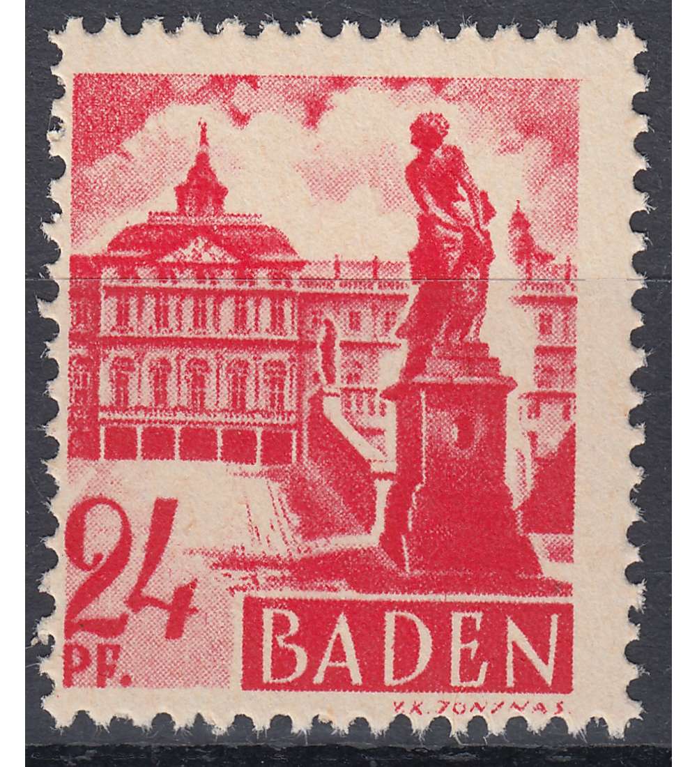 Frz. Zone Baden Nr. 8vw postfrisch ** Gummi grobkrnig