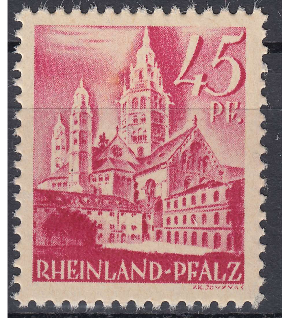 Frz. Zone Rheinland-Pfalz Nr.10vw postfrisch ** grobkrnige Gummierung