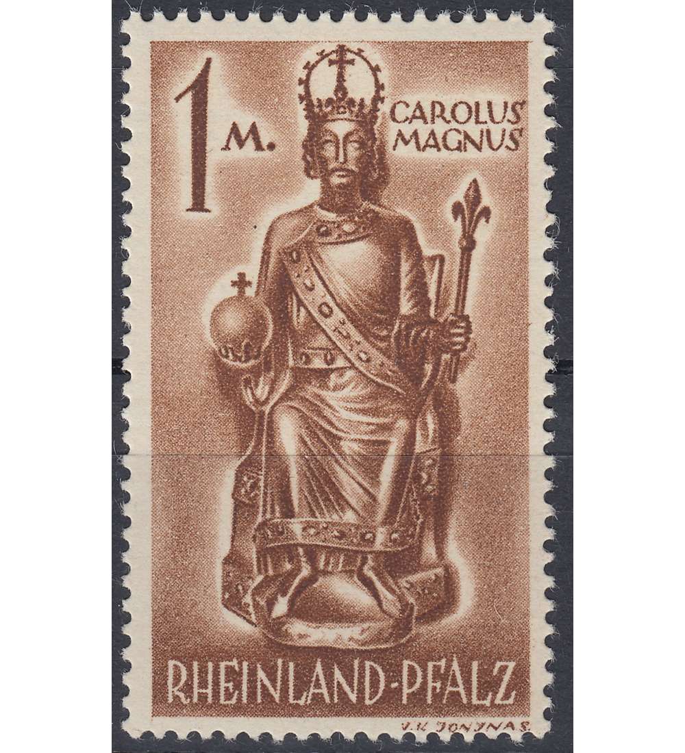 Frz. Zone Rheinland-Pfalz Nr.15vw postfrisch ** grobkrnige Gummierung