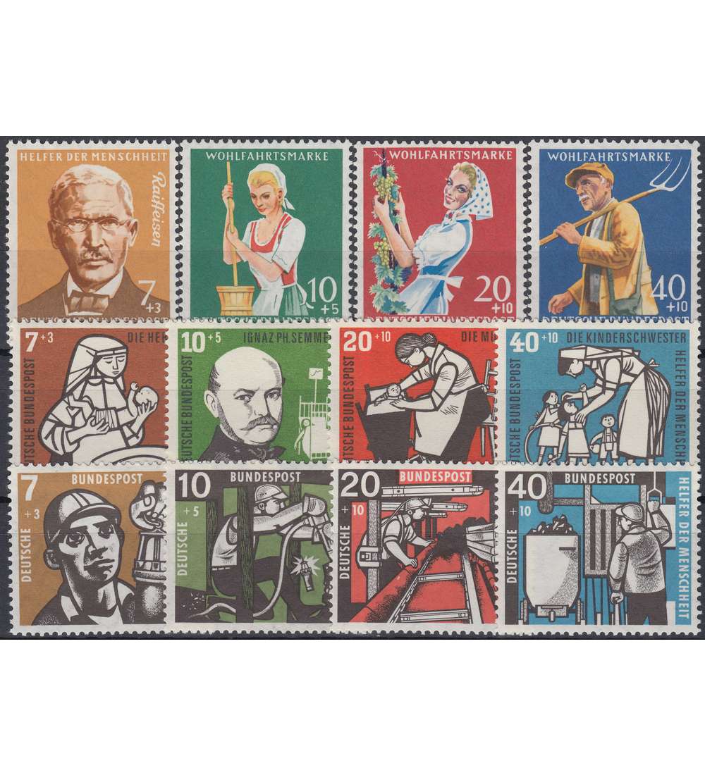 BRD Bund Nr. 243-246,270-273,297-300 postfrisch ** Wohlfahrt 1956-1958