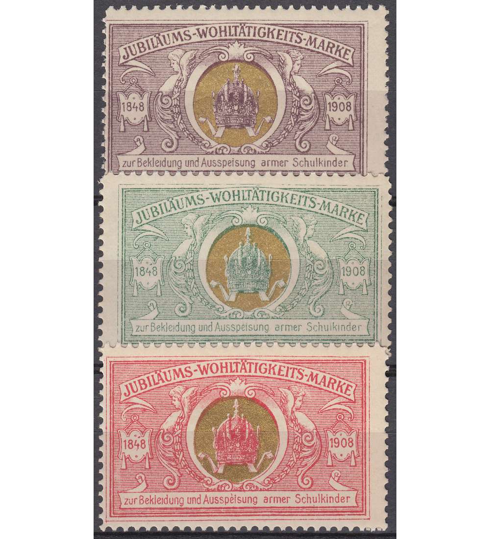 3 Jubilums-Wohlttigkeitsmarken postfrisch **