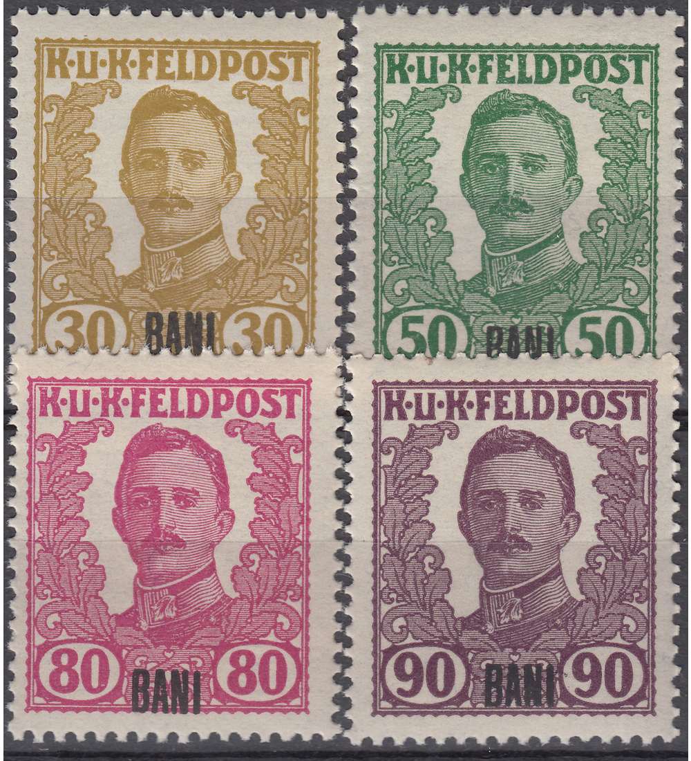 sterreichisch-ungarische Feldpost Nr. VIII,X,XII+XIII postfrisch **