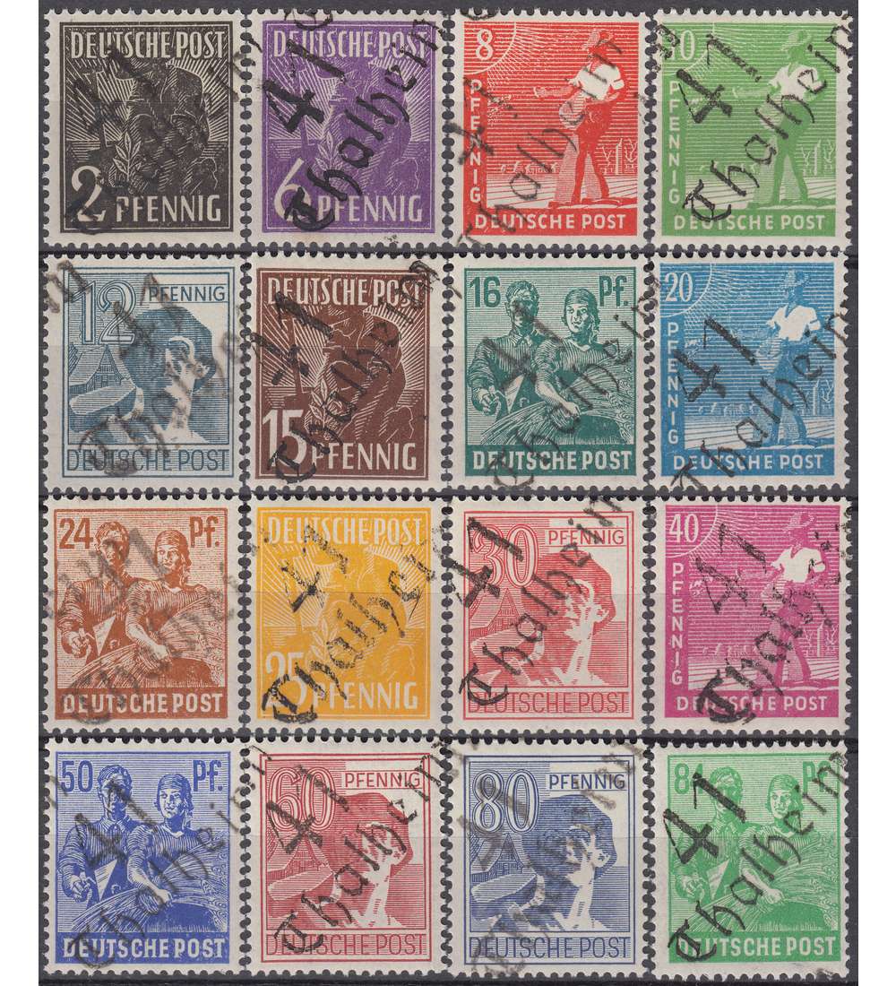 SBZ Nr. 166-181 ohne Nr. A179 postfrisch ** Bezirk 41 Thalheim