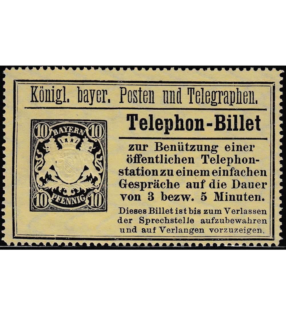Bayern Telephon-Billet