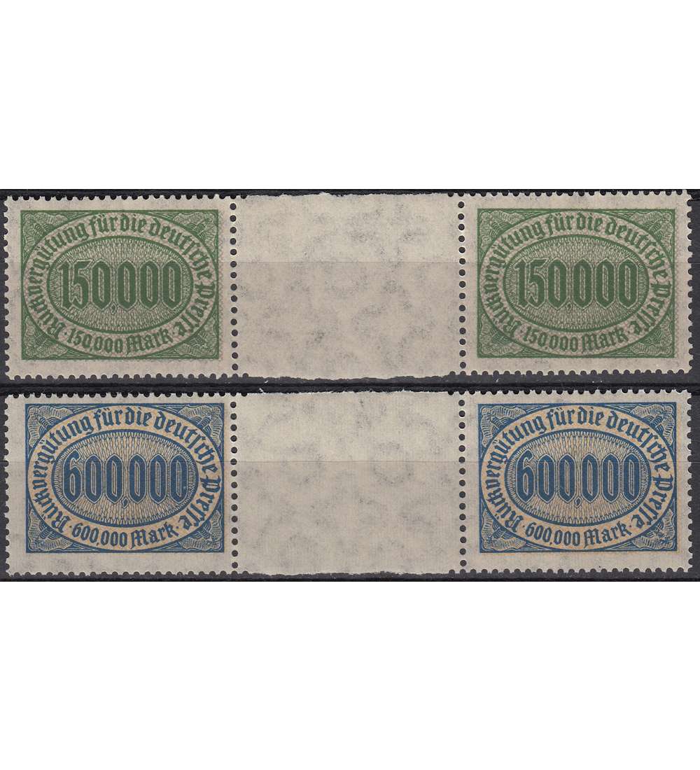 Rckvergtungsmarken 2 Werte postfrisch ** Zwischenstegpaar