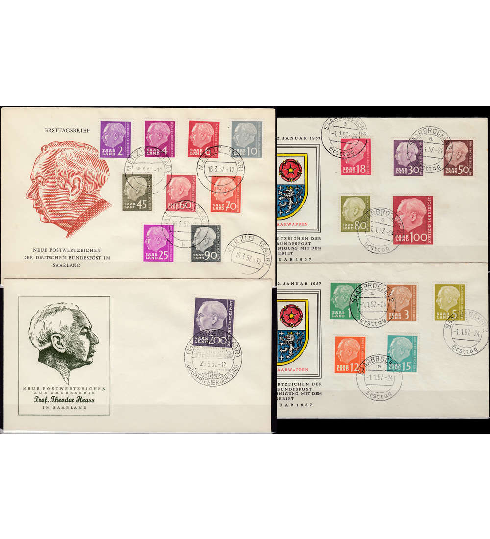 Saar Nr. 380-399 auf FDC's