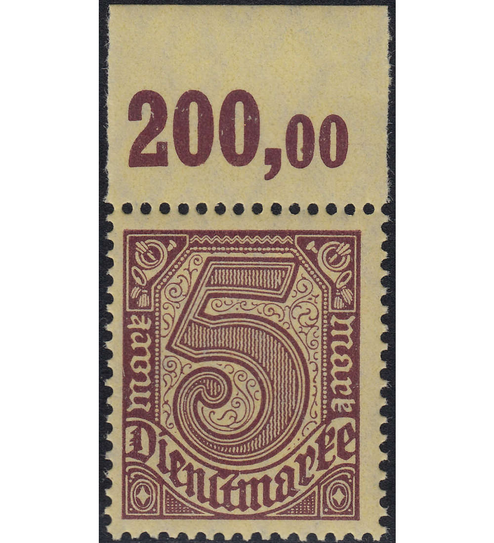 Deutsches Reich Dienstmarke Nr. 33b postfrisch ** Oberrandstck