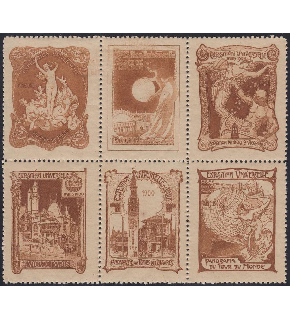 Sondervignette braun Weltausstellung Paris 1900