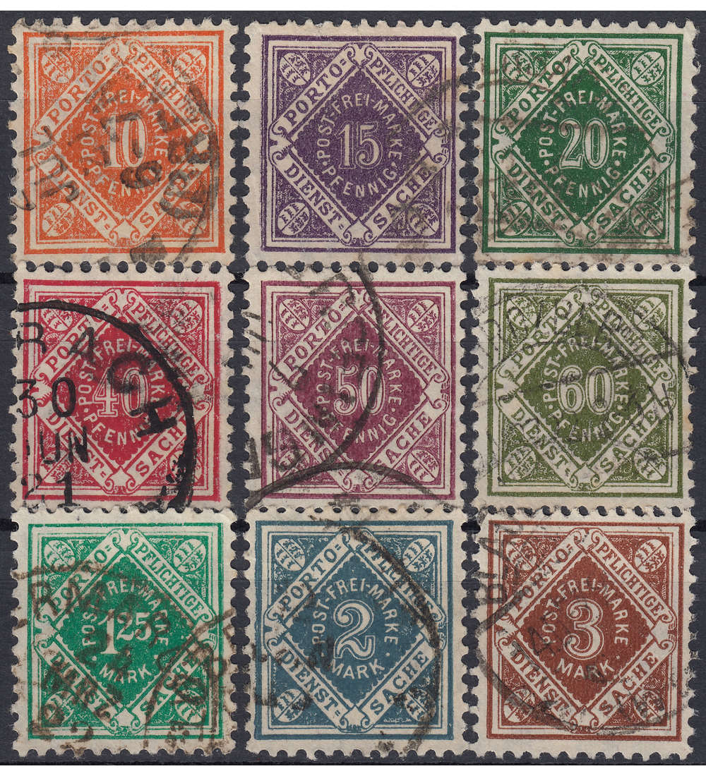 Wrttemberg Nr. 150-158 gestempelt