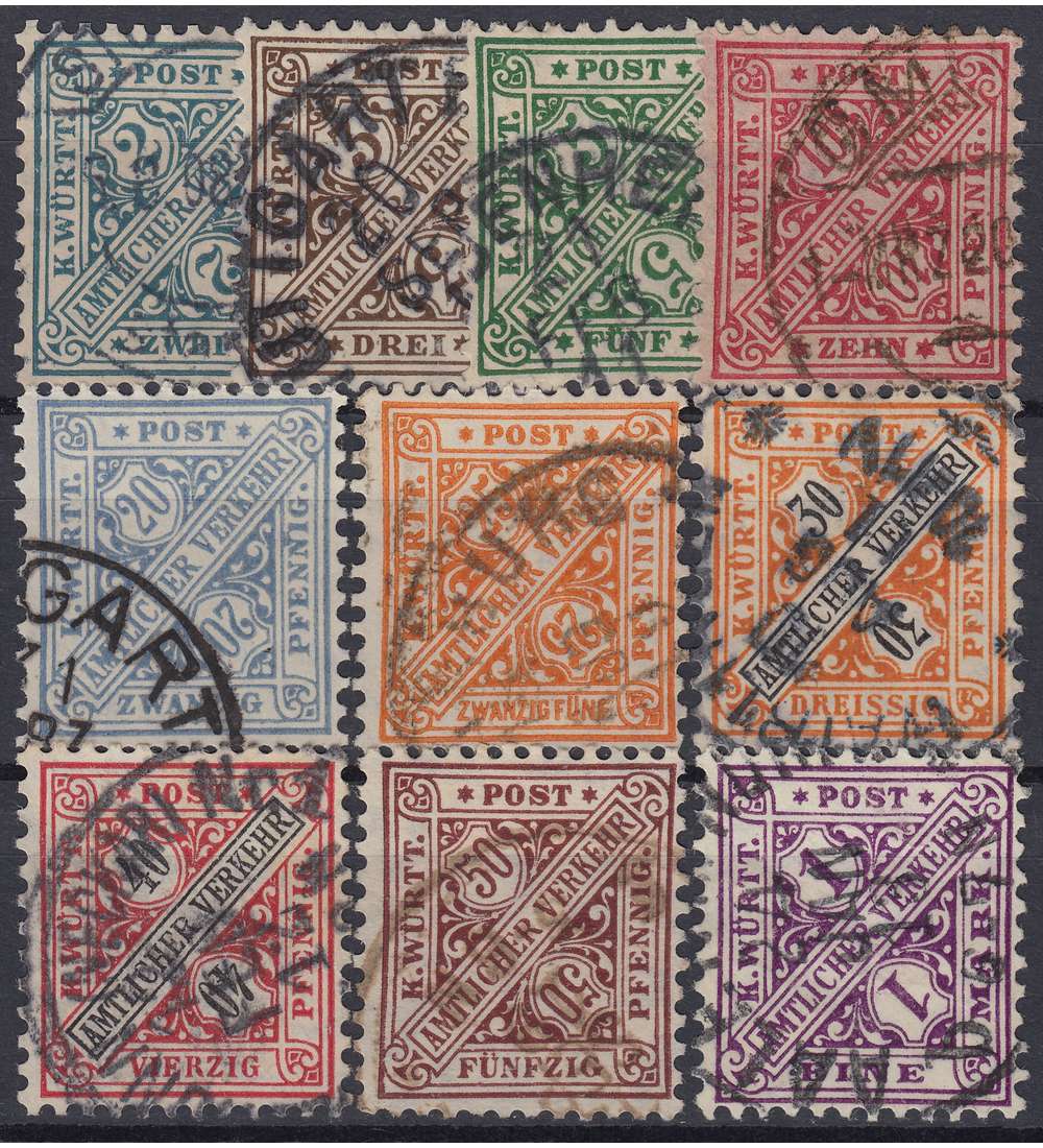 Wrttemberg Nr. 227-236 gestempelt