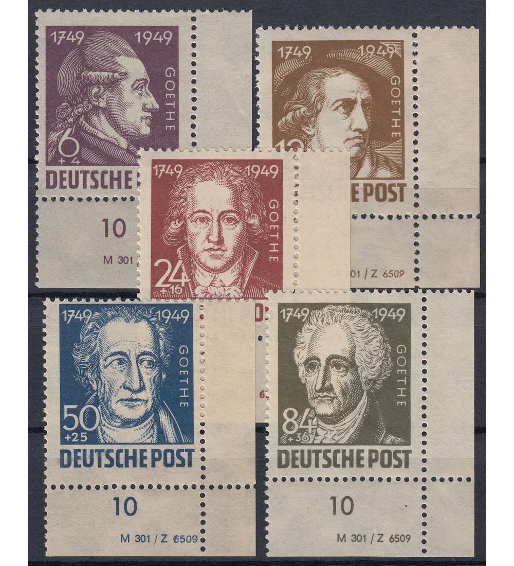 SBZ Nr. 234-238 DV postfrisch ** Druckvermerke