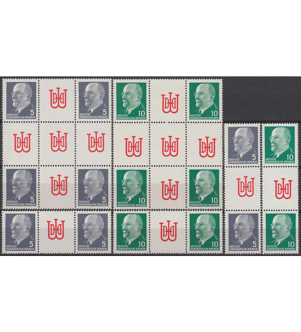 DDR WZ11-12, SZ12-13+Hz10-11 postfrisch ** Ulbricht Zusammendrucke und Herzstcke