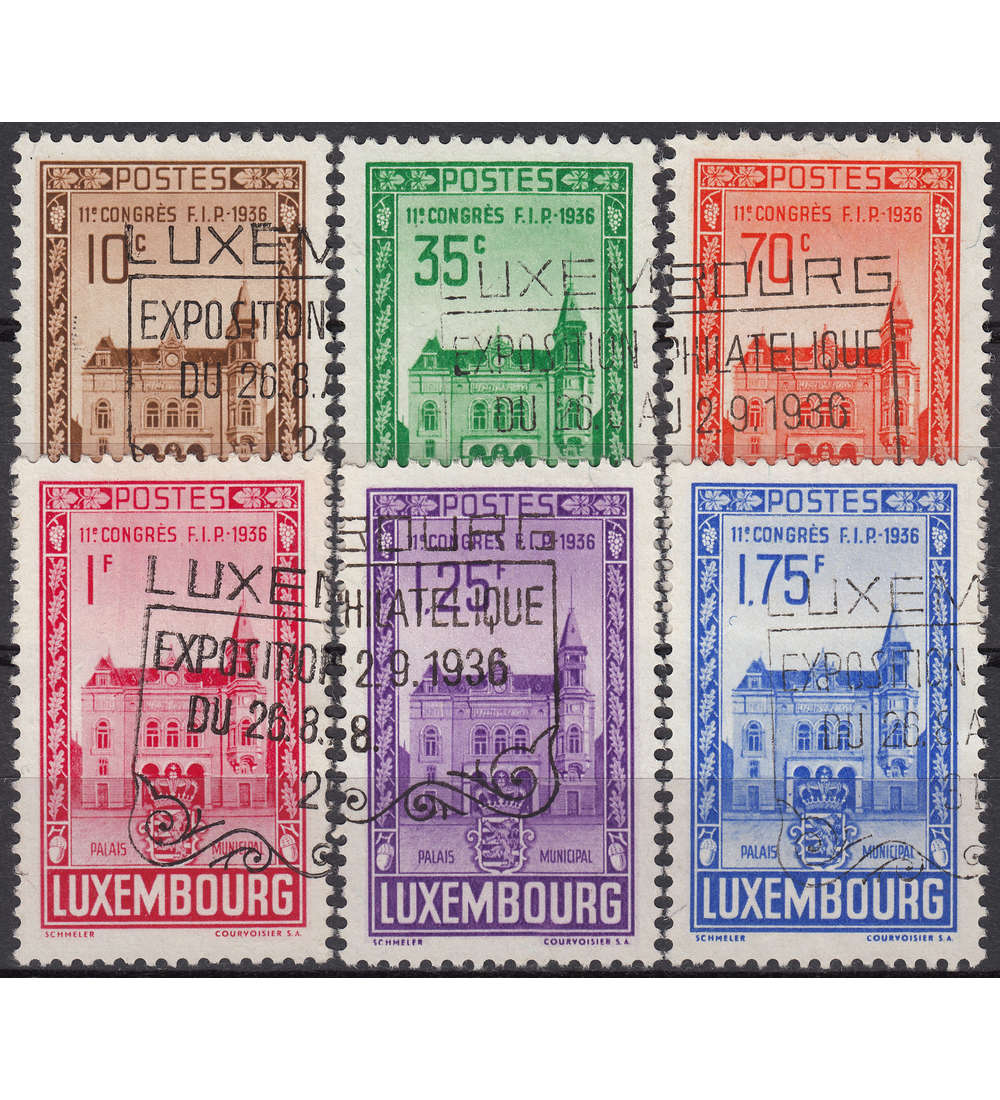 Luxemburg Nr. 290-295 gestempelt FIP Kongress 1936