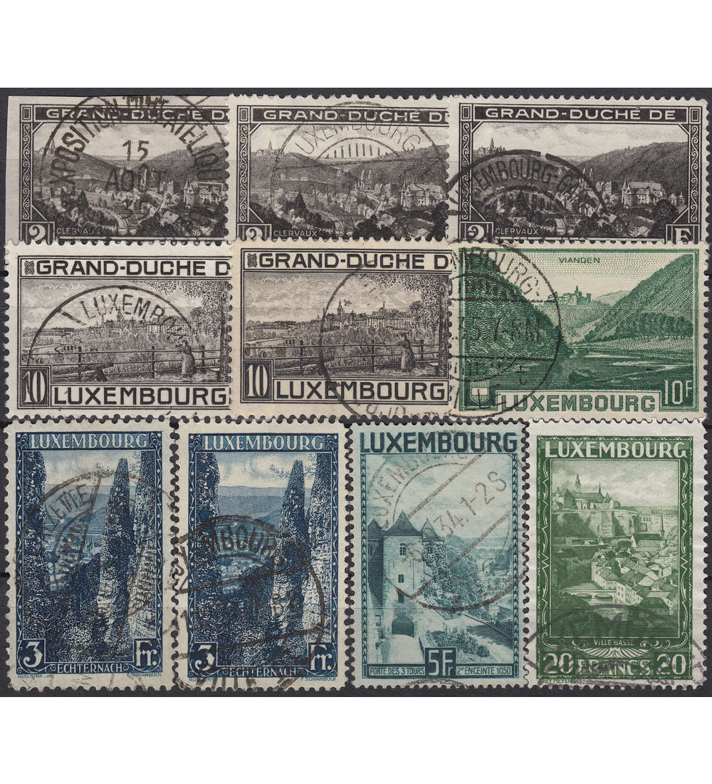 Luxemburg Nr. 143A/B,147A/B,207A/B,238,258,282+283 gestempelt