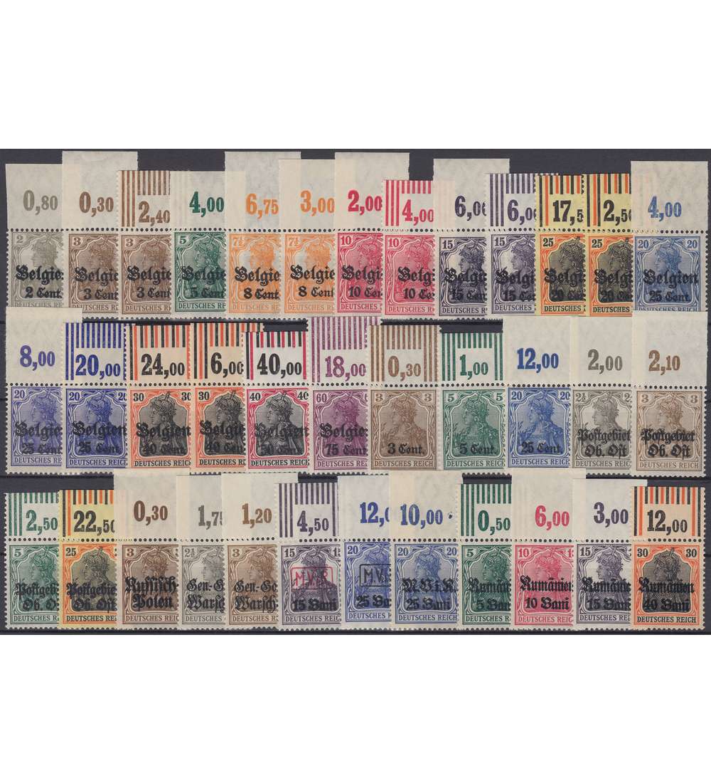 Deutsche Besetzung 1. Weltkrieg Oberrandkollekton postfrisch **