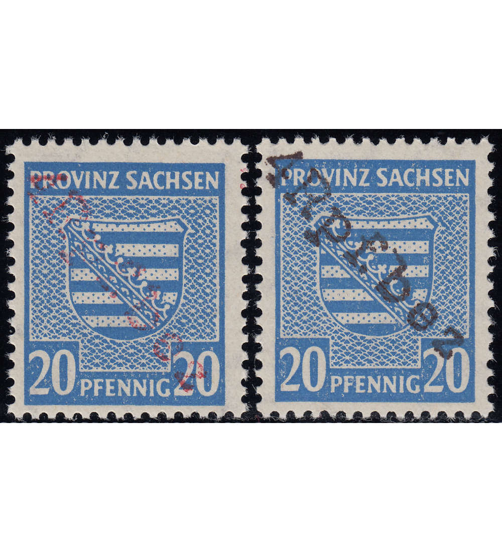 Deutsche Lokalausgabe Wittenberg Nr. 21 X und 21 S postfrisch **