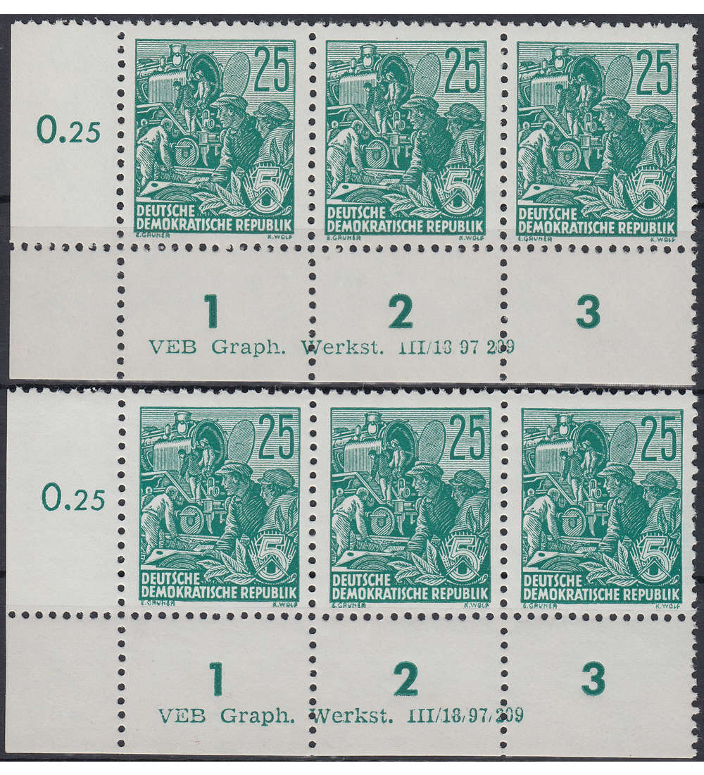 DDR Nr. 415x DV6 XI+XII postfrisch ** Druckvermerke