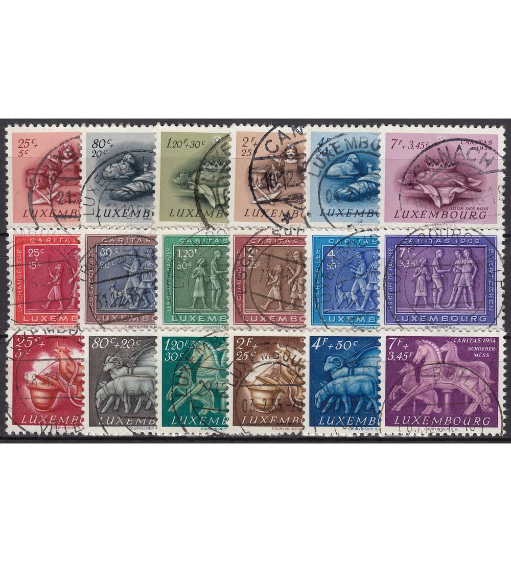 Luxemburg Nr. 517-522,525-530,541-546 gestempelt Caritas 1953-1955