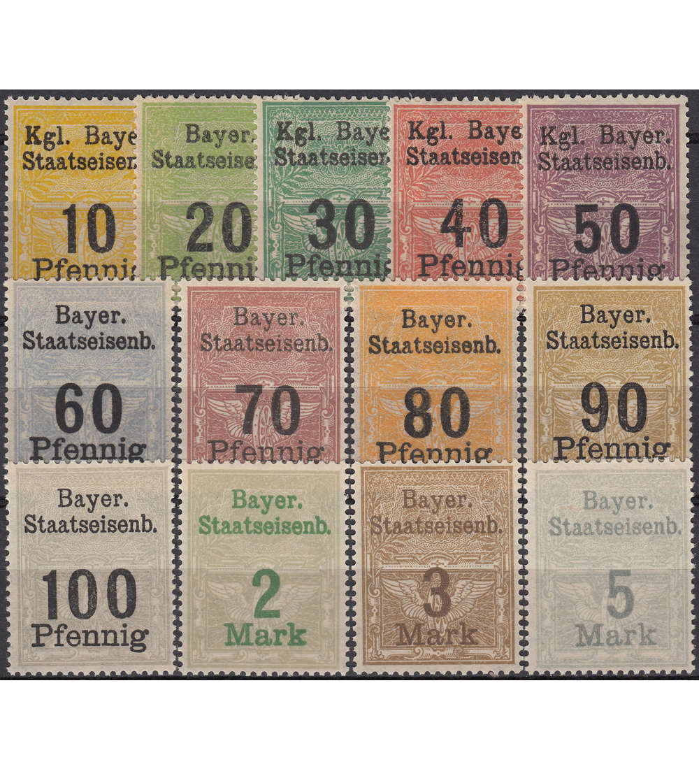 Bayern Eisenbahnmarken 13 Werte postfrisch **