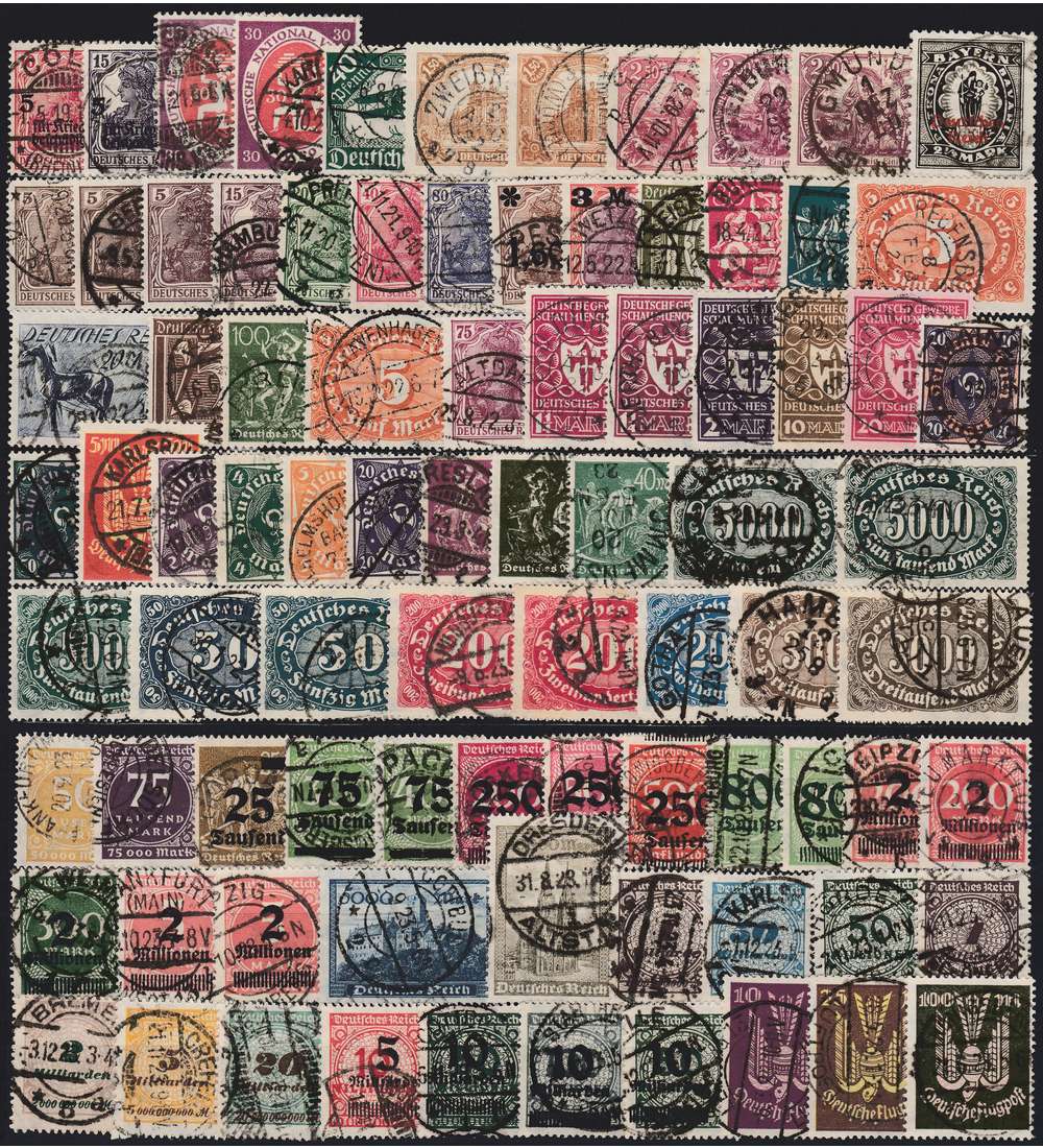 Deutsches Reich ber 80 Werte gestempelt,geprft+signiert