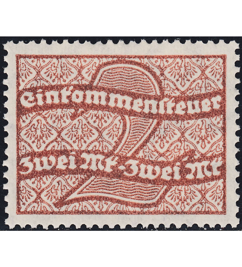 Deutsches Reich Einkommenssteuermarke 2 Mark postfrisch **
