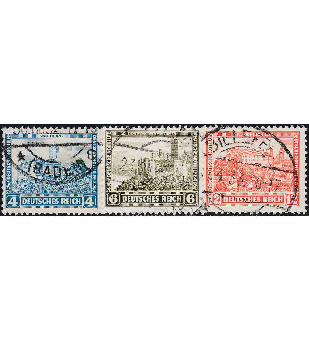 Deutsches Reich 100 ver. Werte mit 474-476 gestempelt