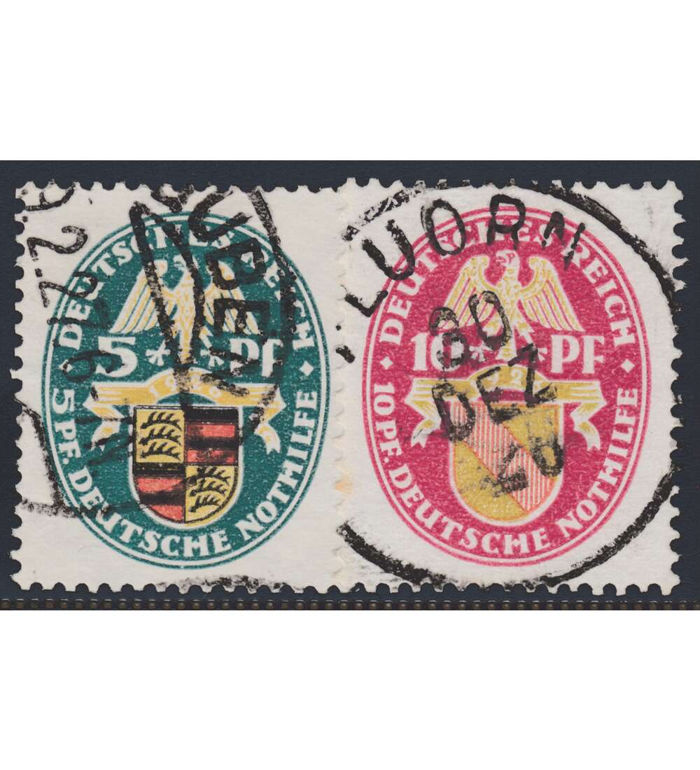 Deutsches Reich 100 ver. Werte mit 398-399 gestempelt