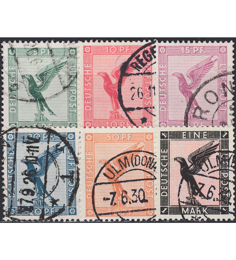 Deutsches Reich 100 ver. Werte mit 378-382 gestempelt